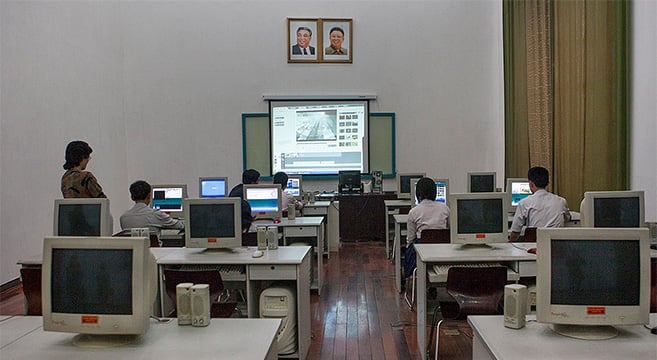Computers at an educational facility in the DPRK | Picture: E. Lafforgue