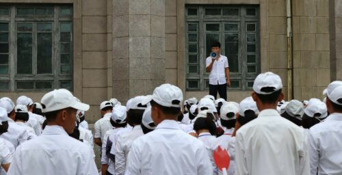 Student training for Sept. 9 events intensifies around Pyongyang, photos show