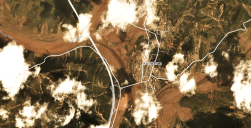Satellite imagery reveals major flooding along Pyongyang-Kaesong highway