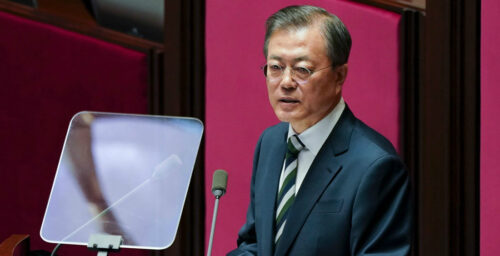 Moon stresses need for security, dialogue in National Assembly speech
