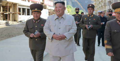 Kim Jong Un inspects mining area badly hit by recent typhoon