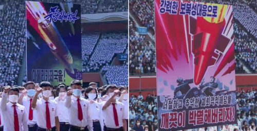 New North Korean posters depict nuke attack on US, shooting at ROK leafleting