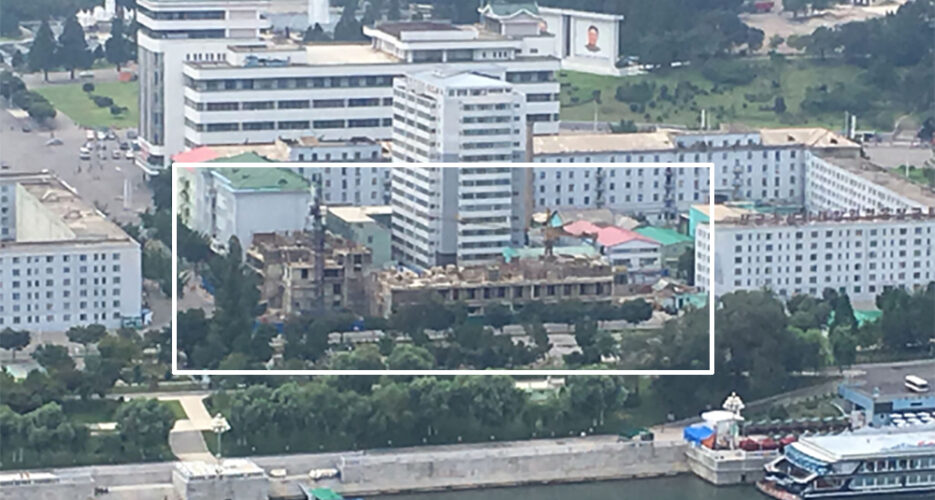 Multiple new buildings under construction near Kim Il Sung Square