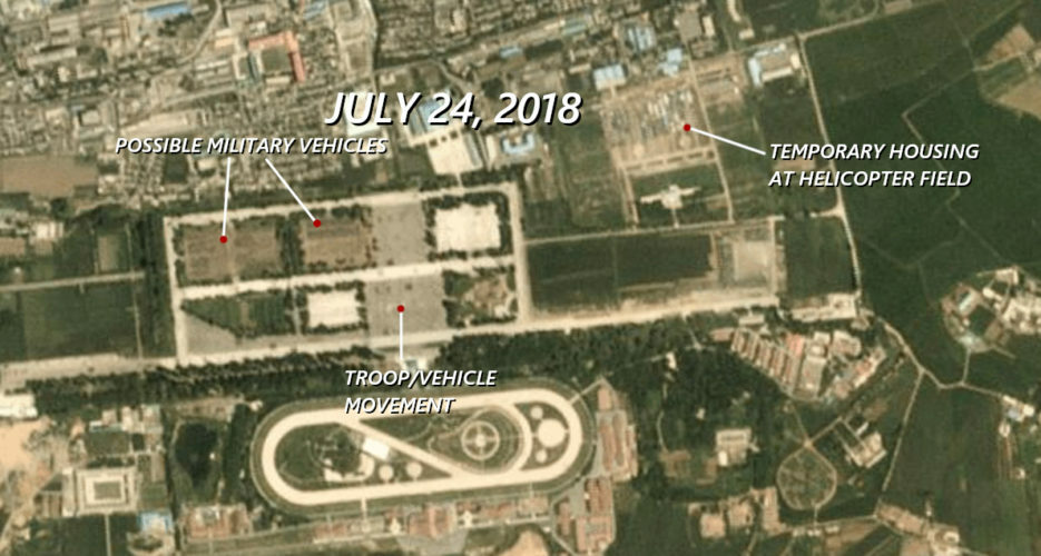 Satellite imagery hints at possible military component at N.Korean anniversary event