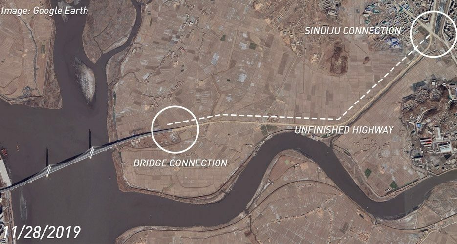 North Korean work to connect China’s “bridge to nowhere” slows down: imagery