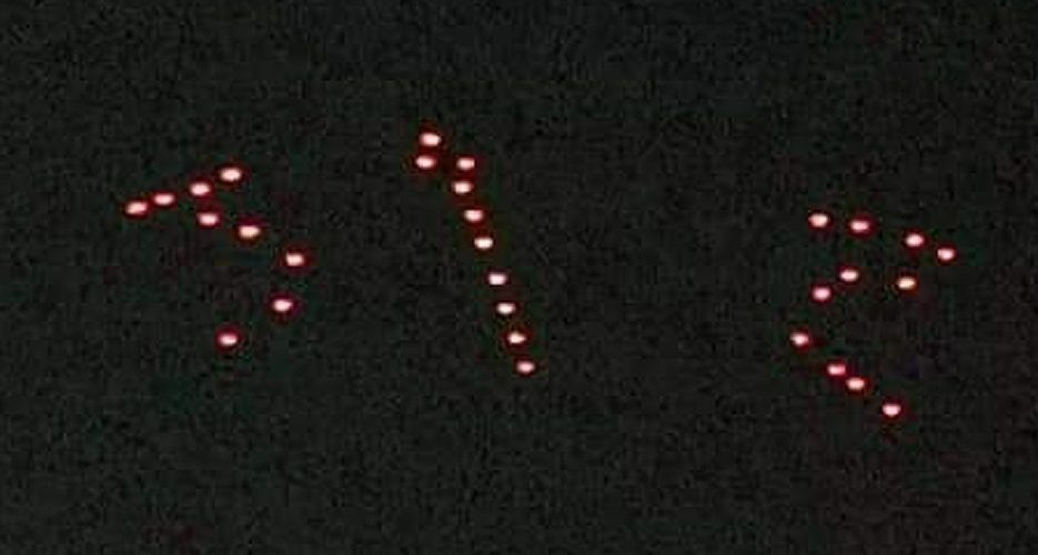 Thirty aircraft spotted flying in light show formation in Chongjin, North Korea