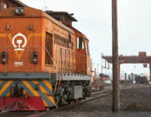 Image: NK News (file) | A locomotive sits idle at a railyard in Jilin Province, China, Jan. 22, 2017