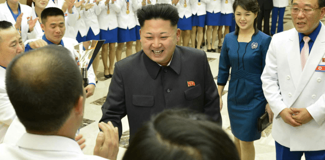 Kim Jong Un meets gold medalists