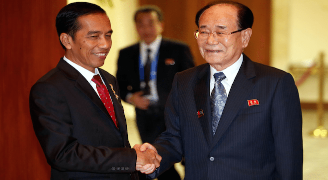 Kim Yong Nam meets heads of state in Indonesia