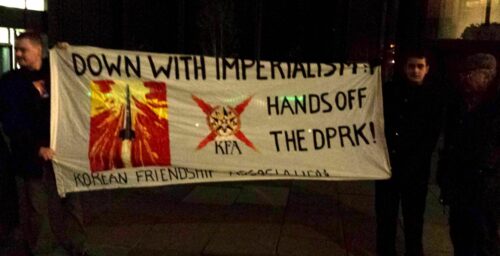 UK KFA protests South Korean embassy in London