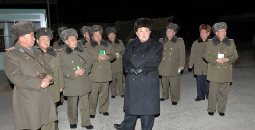 Kim Jong Un observes paratrooper night training exercise