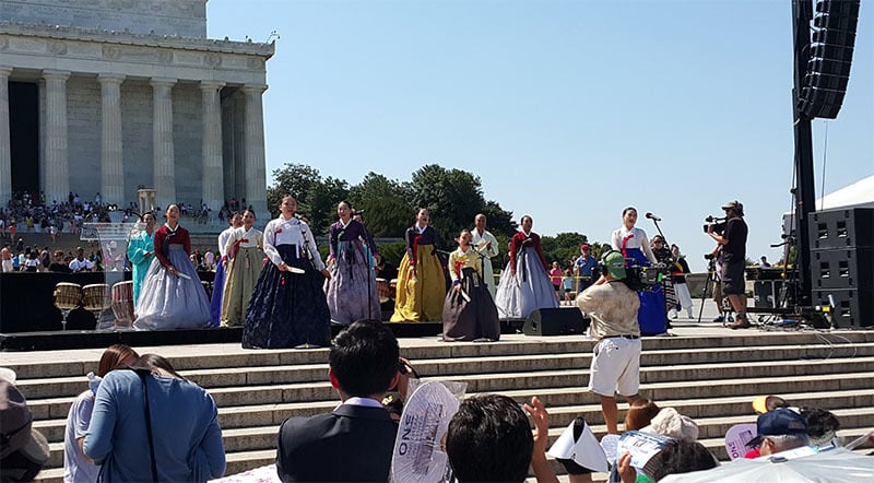 Americans rally for Korean unification at Washington’s Lincoln Memorial