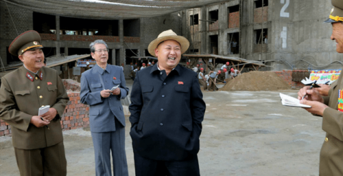 Kim inspects new apartment construction after building collapse accident
