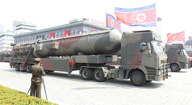 N.Korea showcases probable intercontinental ballistic missiles at massive military parade