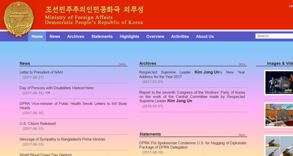North Korea’s Foreign Ministry launches new website