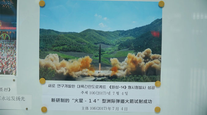 North Korea’s Beijing embassy showcases ICBM launch photos