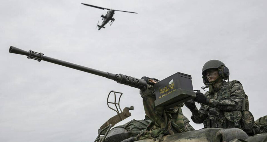 South Korean marines conduct drills against North Korean border attack