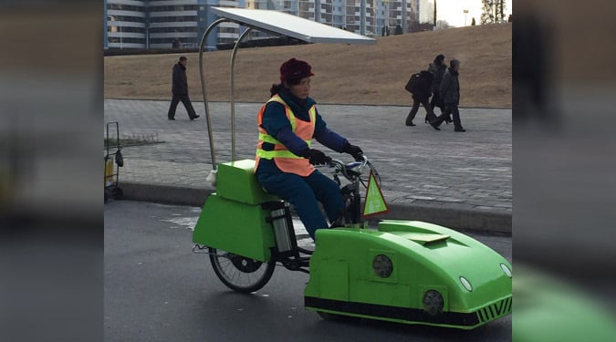Solar powered street cleaners emerge on streets of Pyongyang: photos