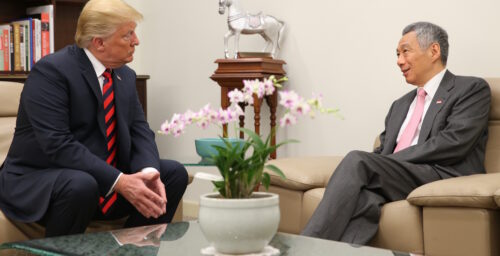 President Trump meets Singaporean PM for pre-summit talks