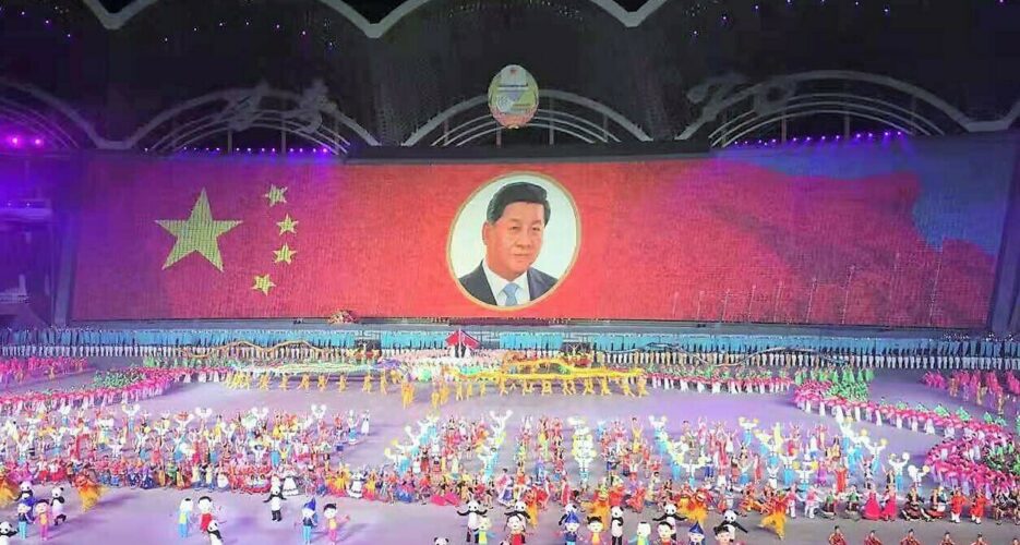 North Korea pays tribute to Chinese President in special mass games finale