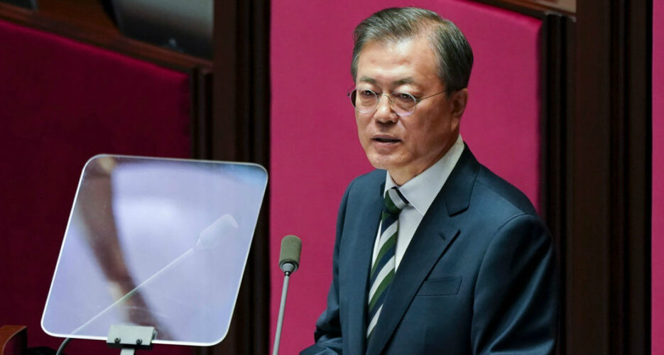 Moon stresses need for security, dialogue in National Assembly speech