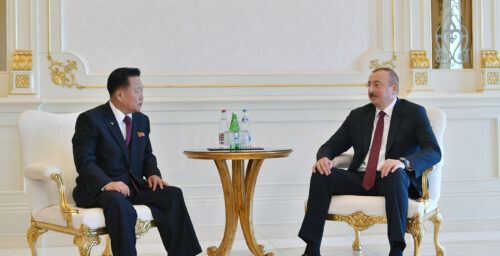 Top N. Korean official, Azerbaijan’s president discuss “expanding” economic ties