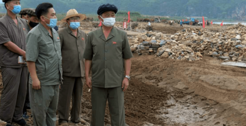 Top North Korean officials inspect flood wreckage after intense August rain