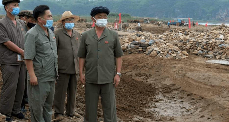 Top North Korean officials inspect flood wreckage after intense August rain