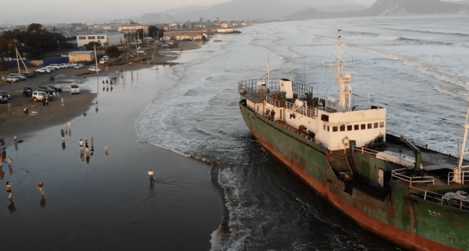Deported North Korean ship returns to Russia and gets stranded on the beach