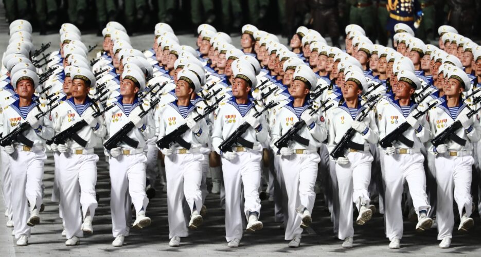 North Korean military parade training continued Friday morning: Imagery
