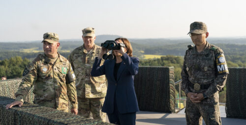 Kamala Harris and North Korea watch each other at the Demilitarized Zone