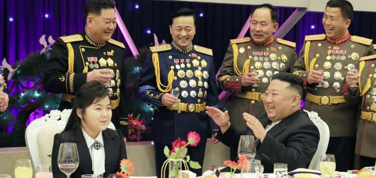 Kim Jong Un and daughter dine with military commanders ahead