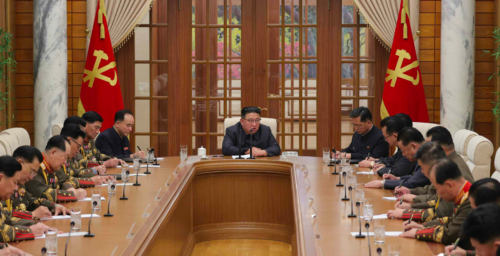 Kim Jong Un leads military meeting on ‘powerfully’ responding to US-ROK drills