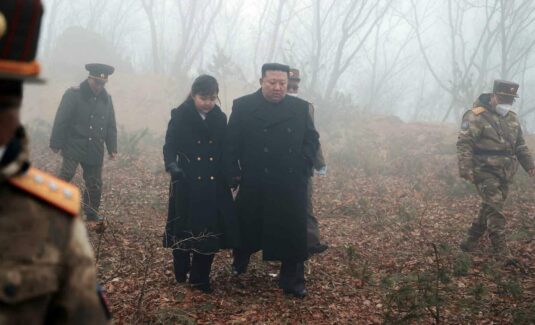 Kim Jong Un and daughter watch missile test simulating nuclear attack on US, ROK