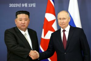 Vladimir Putin meets Kim Jong Un at spaceport, offers to help build satellites